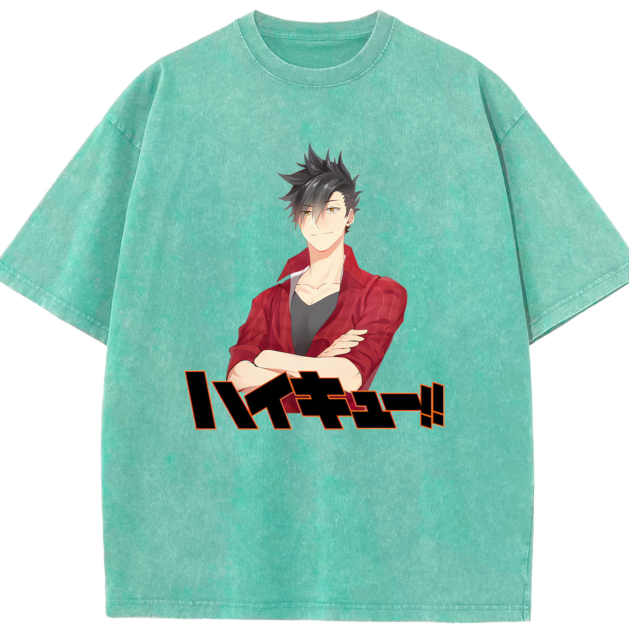 （画像用） ハイキュー!! Haikyu!! 綿100% ヴィンテージ風 半袖Tシャツ（フロントプリント）